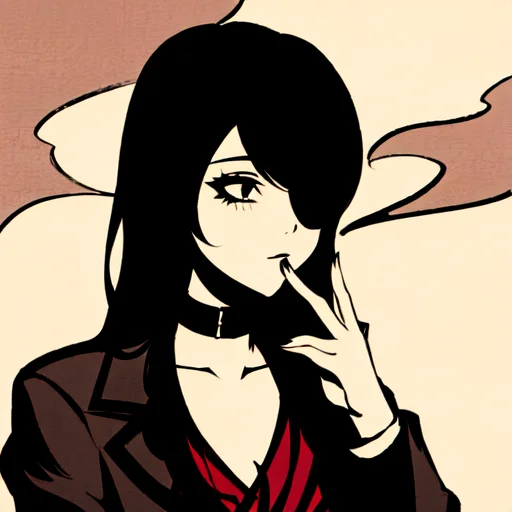 Loramoshimoshibe-style-v11, 1girl, Smoke, Eyepatch