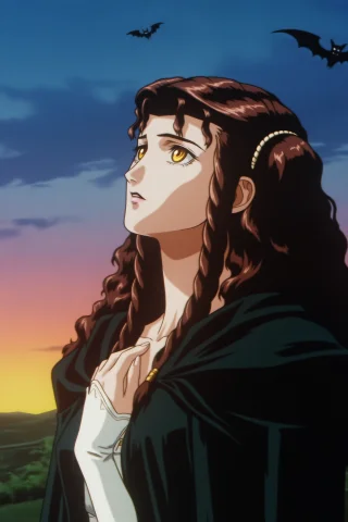 Masterpiece, Best Quality, Score7, Vampire Hunter D Bloodlus... — Stable Diffusion AI Prompt: masterpiece, best quality, score_7, Vampire Hunter D Bloodlust Style, Charlotte...
