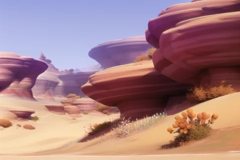 Lorastyle Newgenshinlandscapes E61 Sumeru, Desert, Masterpie... — Stable Diffusion AI Prompt: Sumeru, desert, masterpiece, landscape, best quality, highly detailed