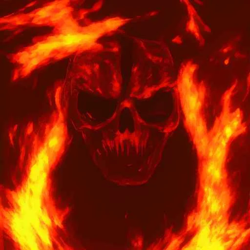 Superugly1t Face, Burning Fire In Background0.5, Art By Hide...
