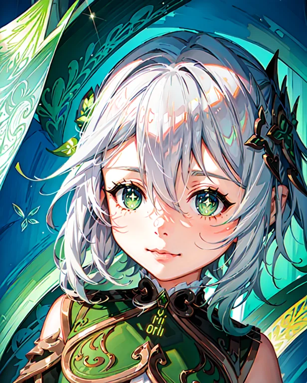 A Girl, Loranahidagenshinimpactv101 Green Eyes,cute Smiled,e...