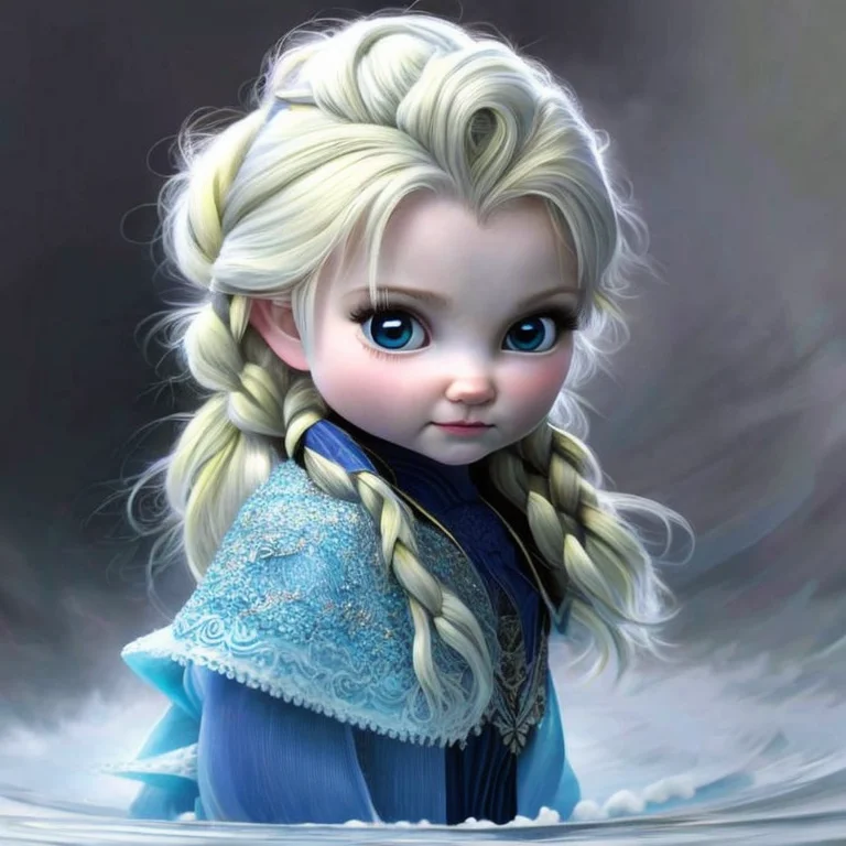 A Smolone1.2, Baby Elsa, Intricate, Highly Detailed, Digital...