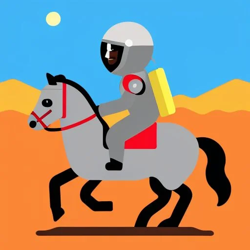 A Photo Of An Astronaut Riding A Horse On Mars Flat, Very De...