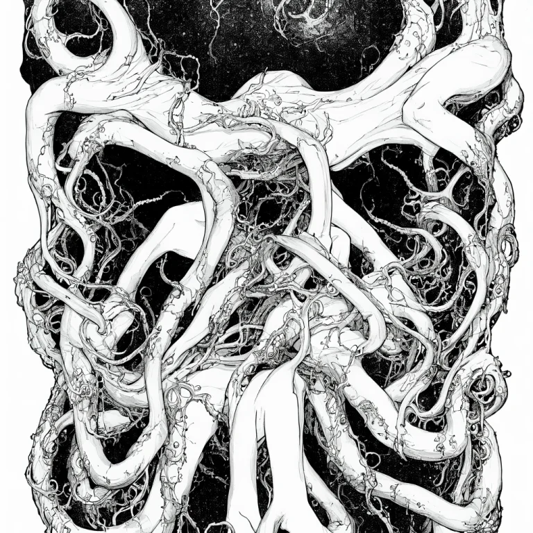 Dread, Masterpiece, Lineart, Monochrome, Body Horror, Gothic...