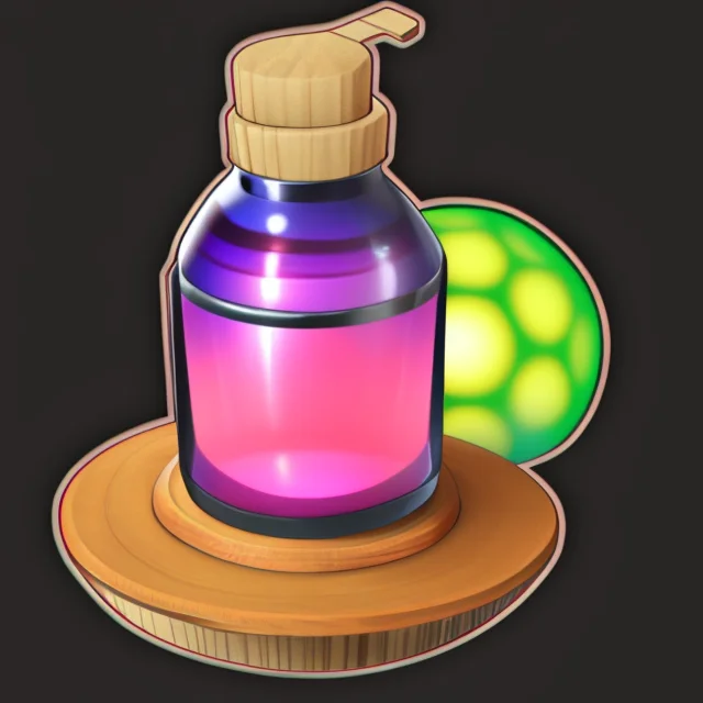 Masterpiece, Fantasy Health Potion In Bottle, Caustics, Dark...