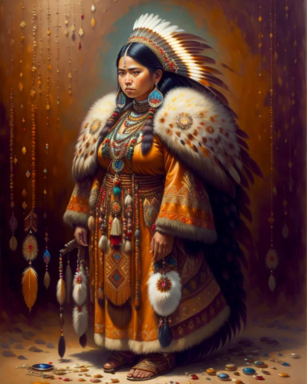 Instaport Style, Olpntng Style, Native American Woman, Full...