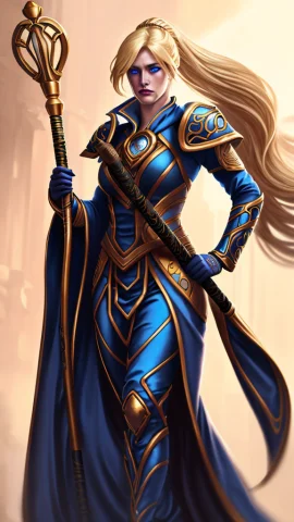 Award Winning Photo, 8k, Soft Lighting, Jaina Proudmoore, Hu... — Stable Diffusion AI Prompt: award winning photo, 8k, soft lighting, Jaina Proudmoore, human mage, with long,...