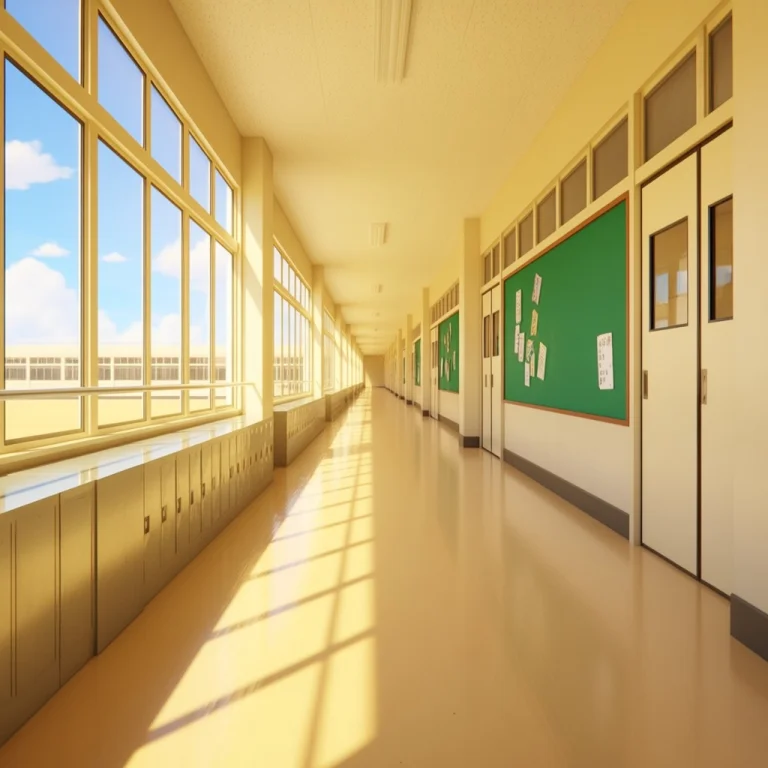 Japanese Highschool Hallway.
