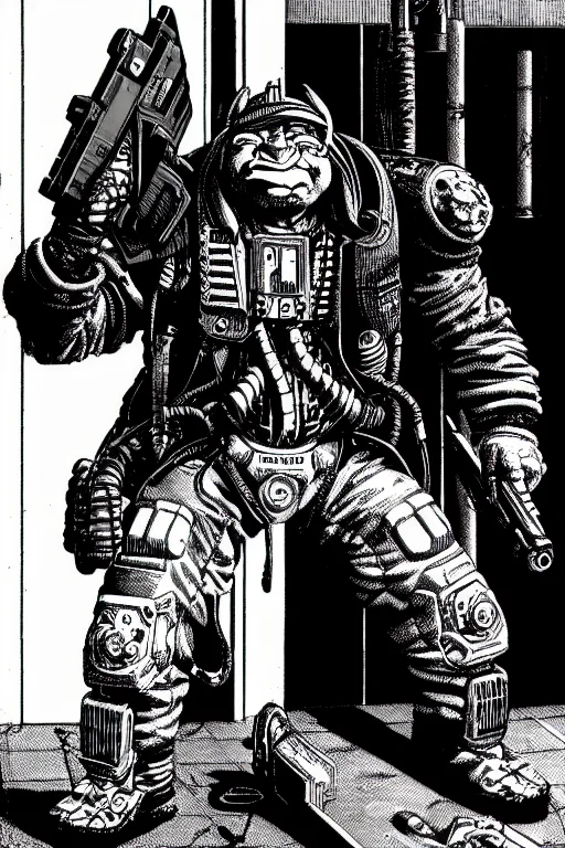 Theoldshadowrunstyles1.0 A Cyber Punk Troll Holding A Gun,