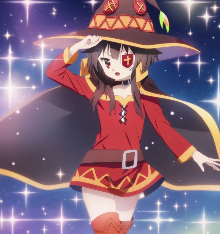 Sparkle Megumin, Eyepatch, Posing