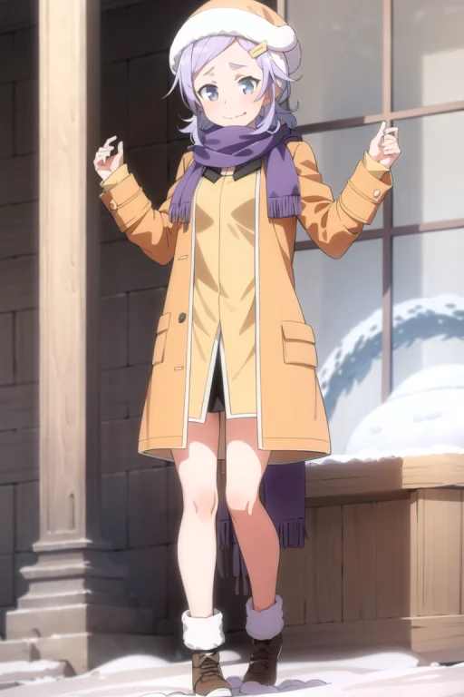Lorageru0.7, 1girl, Snow1.5, Winter, Outside, Winter Coat, H...