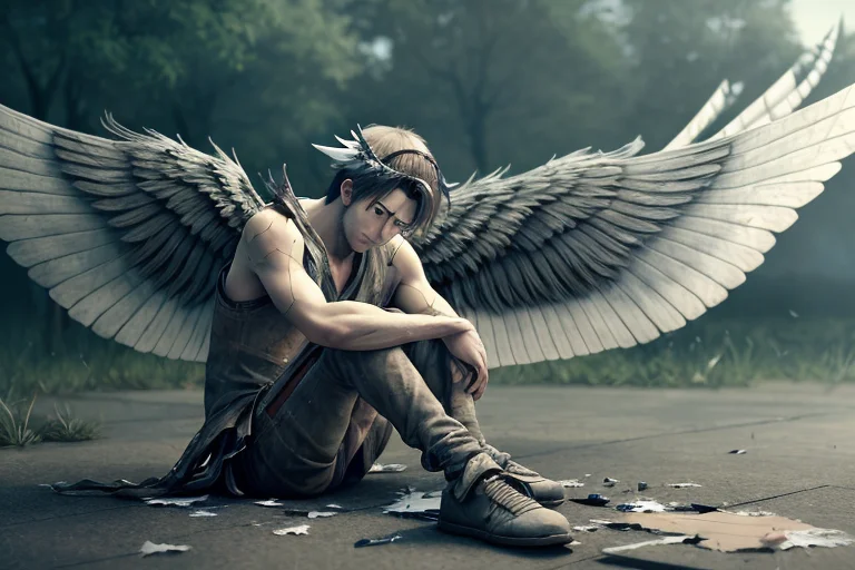 A Raw Photo 8k Ultrahd Realistic Detailed 1man Sitting On Th...