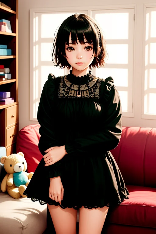 Young Woman With Tired Eyes Standing In A Personal Study, Cu...