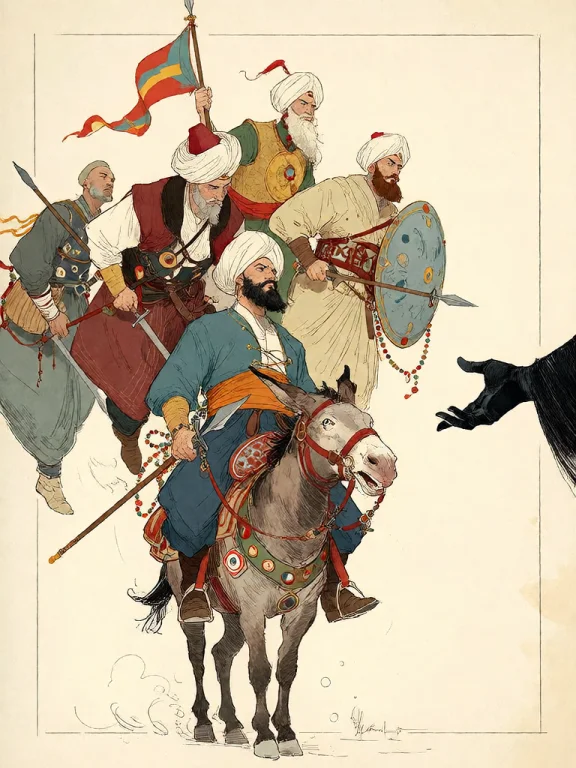 Bradhamel Art Style. Illustration Of A Group Of Middle Easte...