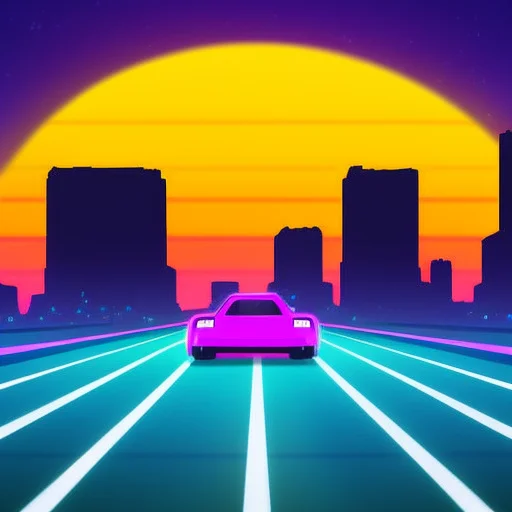 Neonskiesai, A Car Driving On The Highway