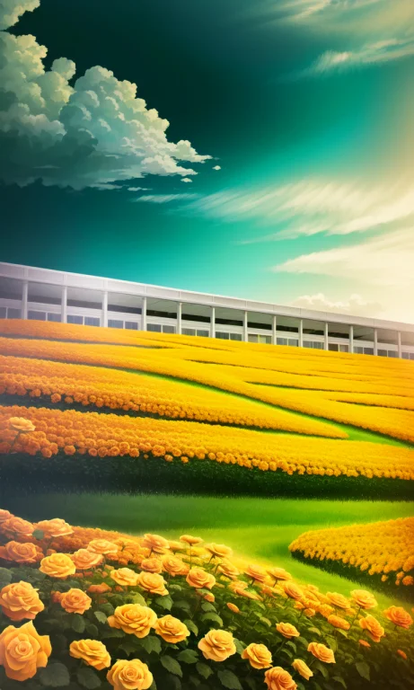 Garden Factory,tall Factory,many Yellow Marigold ,a Few Rose...