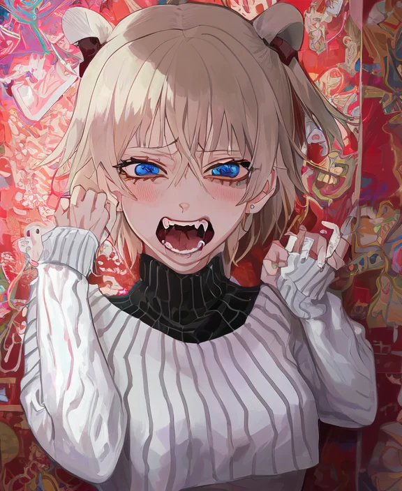 Photograph, 1girl, ,upset, Crazy, Portrait, Sweater, Masterp...