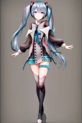 Masterpiece, Best Quality, Solo, 1girl, Hatsune Miku, Vocalo... — Stable Diffusion AI Prompt: masterpiece, best quality, solo, 1girl, hatsune miku, vocaloid, mirai2015, thigh...