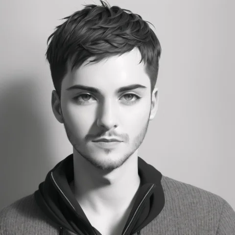 1man, Bachelor, Funny, Gay, Greyscale, Queer, Short Hair, Sk... — Stable Diffusion AI Prompt: 1man, bachelor, funny, gay, greyscale, queer, short hair, sketch, solo, text