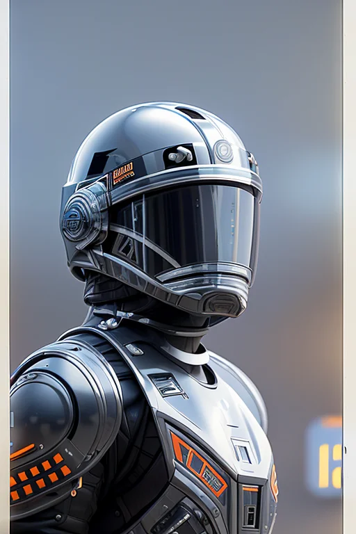 Portrait Of A Guard Marine, Robotic, Mechanical, Reflective...