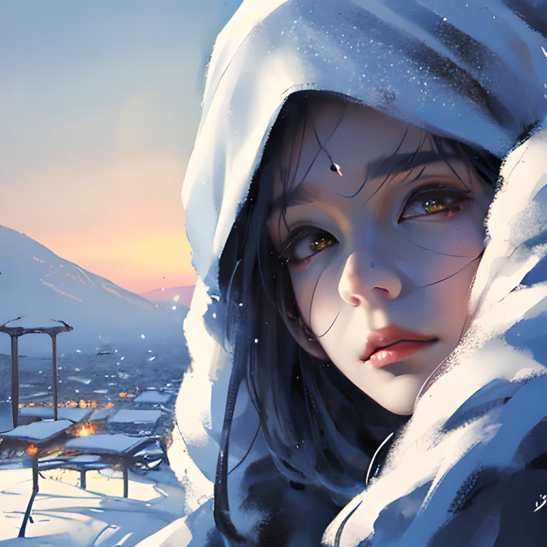 Wlop,dalcefo,realistic,painting,fine Detailed Face,winter, C...
