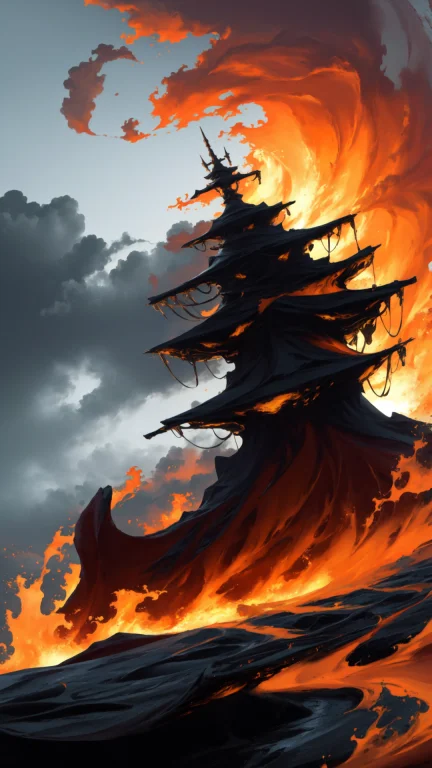 Scenery, Lava Floes In Hell, Glowing, Masterpiece, Best Qual...