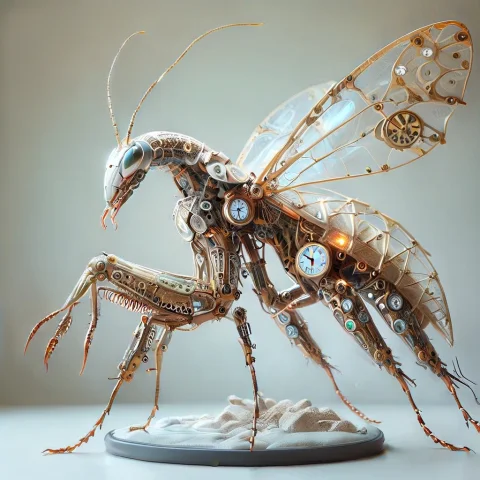 Clock, Jxkc, Insect Type Robot, Praying Mantis, Mantis — SDXL AI Prompt: Clock, jxkc, Insect type robot, praying mantis, mantis