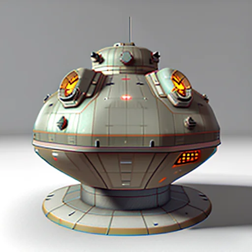 A Highly Detailed, Scifi, Futuristic, Round Fuel Tank, Side...