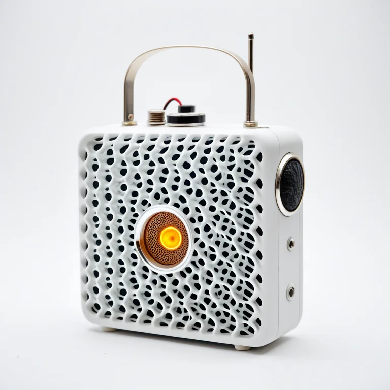 A Vintage Portable Transistor Radio, The Entire Body Sculpte...