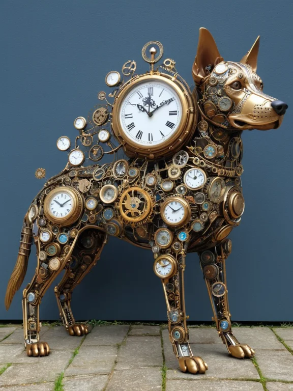 Clockstyle, Loraclockstyle-0000090.2 Dog Made Of Clocks0.95,...