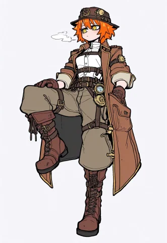 Solo, Male,male, Dirty Orange Hair, Messy Hair, Steampunk, S... — Stable Diffusion AI Prompt: solo, male,male, dirty orange hair, messy hair, steampunk, steam punk theme, lar...