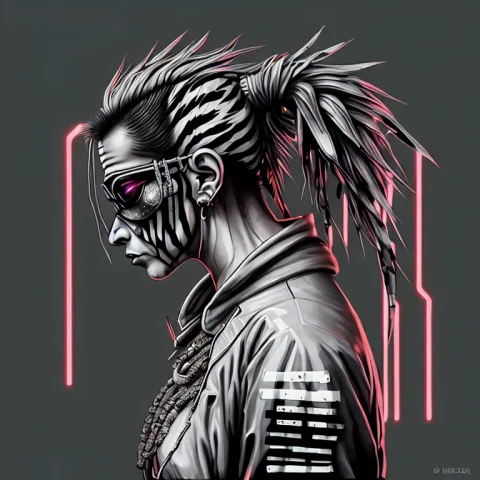 A Picture Of A Zebra1.1 Cyberpunk — Stable Diffusion AI Prompt: a picture of a (Zebra:1.1) cyberpunk