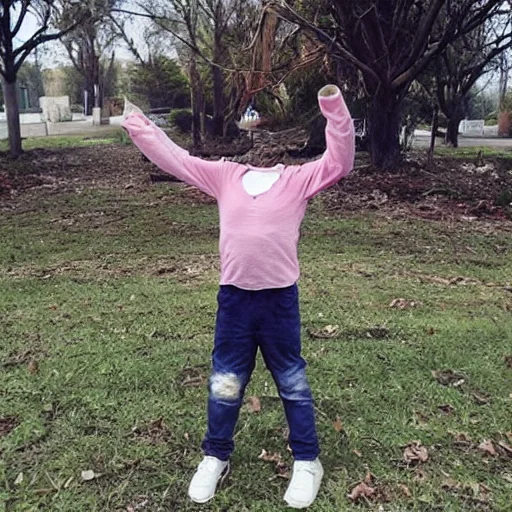 Invisible Little Girl At The School Yard
