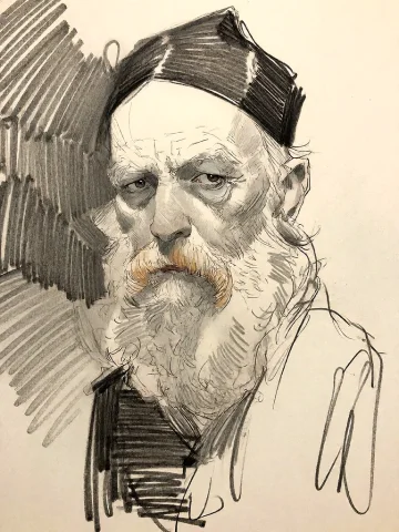 Bradhamel Art Style. A Detailed Charcoal Sketch Portrait Of... — Stable Diffusion AI Prompt: Bradhamel art style. A detailed charcoal sketch portrait of an elderly man with...