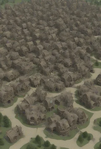 Gyroid Fantasy Town — SDXL AI Prompt: gyroid fantasy town