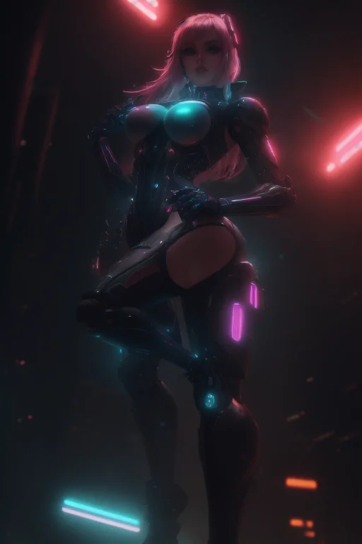 Slutty Woman, Futuristic Cybernetic Body Parts, Neon Vertex...