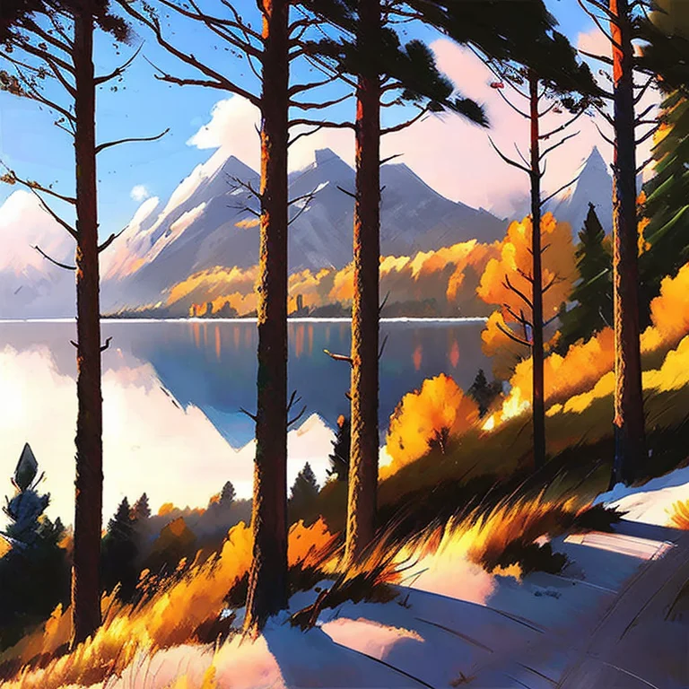 A Cabin In The Woods Overlooking A Gorgeous Lake And Mountai...