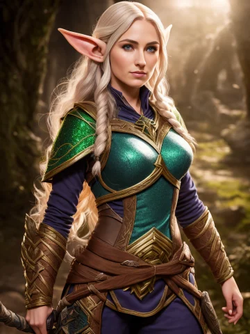 Award Winning Digital Art Of An Elven Ranger Woman, Fully Cl... — Stable Diffusion AI Prompt: award winning digital art of an elven ranger woman, fully clothed, in a fantasy...
