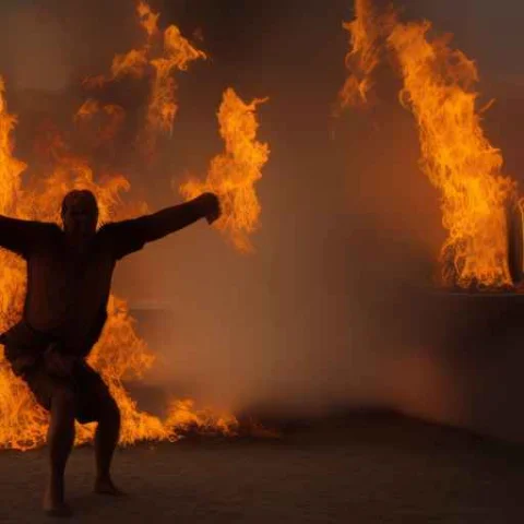 Bitugly Looking Scene, Water Burning Happy Man, Photo Full O... — Stable Diffusion AI Prompt: bit_ugly looking scene, water burning happy man, photo full of watermarks