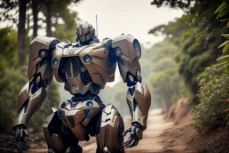Dvmech Style, Sleek Body Armor, Mecha Soldier, Portrait, 85m...