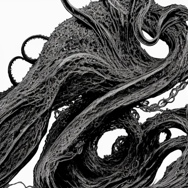 Gothic Monstrous Humanoid Creature With Tentacles Growing Fr...