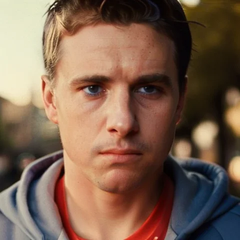35mmstyle1 Artstyle Face Portrait Photo Film Still Of A Man... — Stable Diffusion AI Prompt: (35mmstyle:1) artstyle face portrait photo film still of A man wearing a Nike ho...