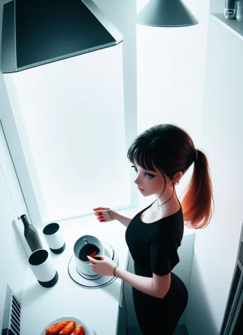 Dreamlikeart Analog Style Mdjrny-v4 Style From Above 1.1 Bea... — Stable Diffusion AI Prompt: dreamlikeart analog style mdjrny-v4 style (from above :1.1) beautiful girl stand...