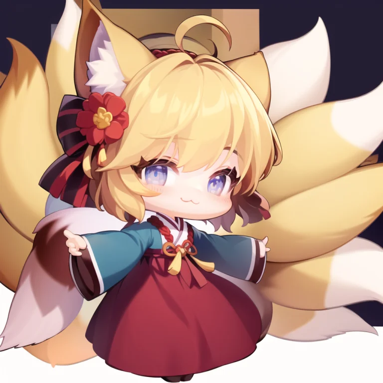 Loragtchibi-0000191, Korean Clothes, Flower, Tail, Hair Orna...