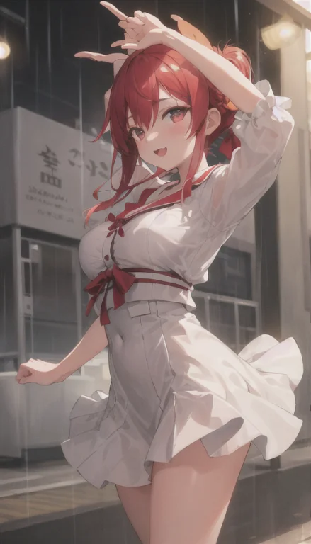 Chizuru ,1girl Dancing In The Rain , Facing Viewer , Moddeds...