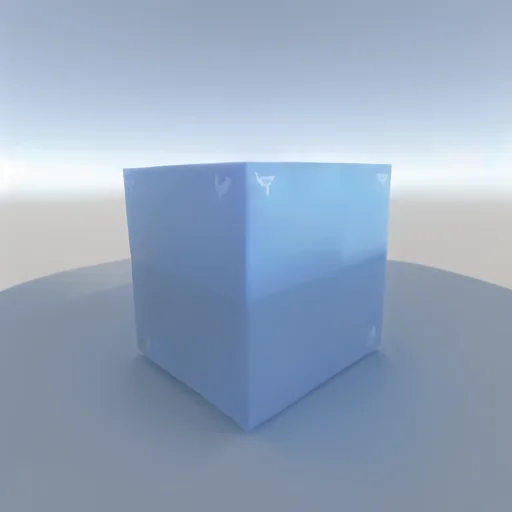 Test Cube, Blue In An Empty Scene Loraunitylast1