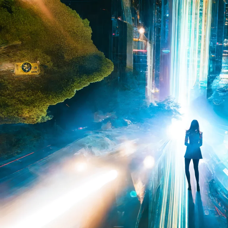 Photo, Pretty Woman Standing A Discovery Of A Wormhole Leads...