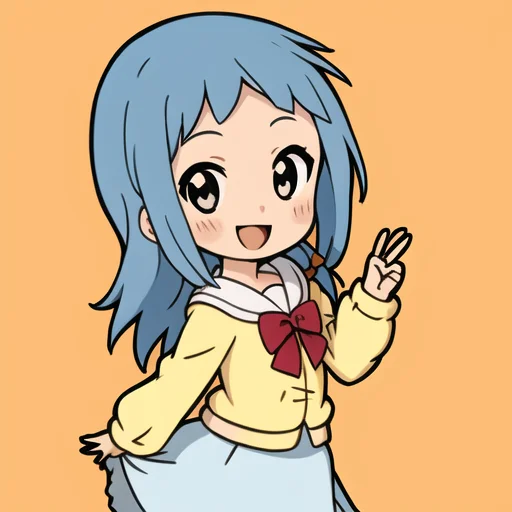 Blue Hair, Straight Hair, 1girl, Light Smile, Pleated Skirt,...