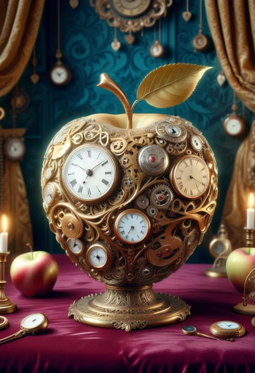 8k, Raw Digital Photo, A Flawless Golden Apple Resting On An...