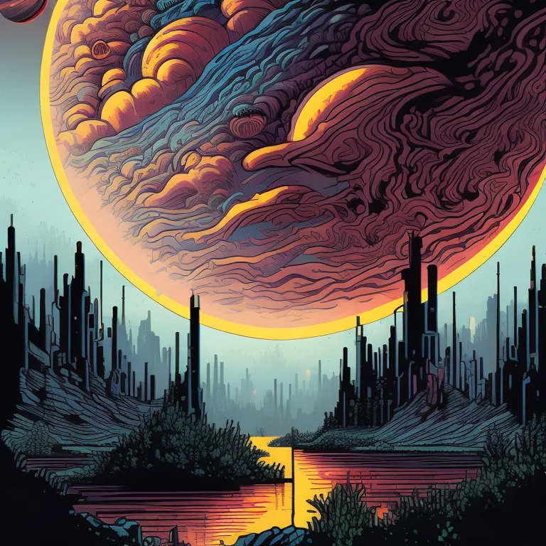 Illustration Of Jupiter Clouds By Dan Mumford, Alien Landsca...